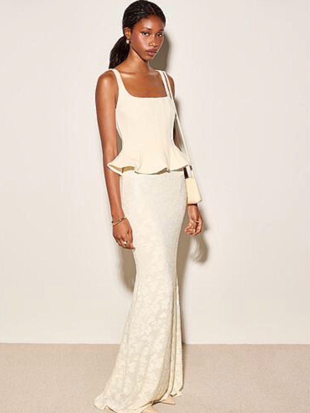 Simons maxi dress with peplum top